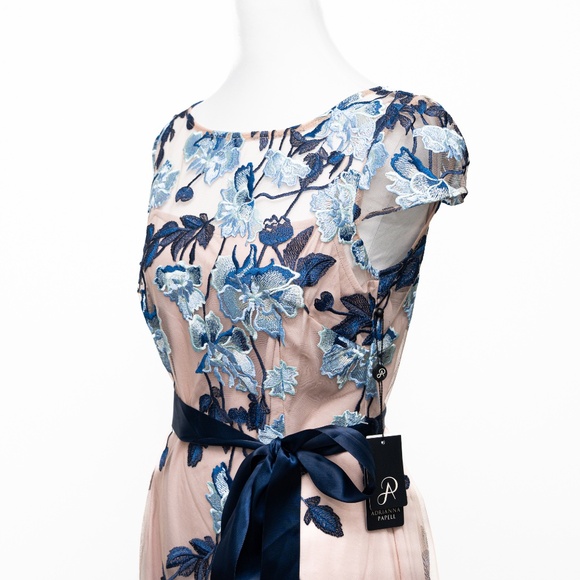Adrianna Papell Embroidered Floral Sheath Dress - Picture 9 of 12